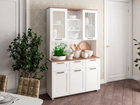 Буфет Катерини (дуб бельмунд/белое дерево) в Керамкомбинате - keramkombinat.mebel-nsk.ru | фото