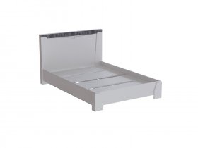 Кровать двуспальная 1,6 Ливерпуль (белый/бетон светлый) в Керамкомбинате - keramkombinat.mebel-nsk.ru | фото