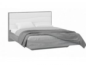 Кровать двуспальная 1,6 м «Миранда» Тип 1 (Дуб Гамильтон/Белый глянец) в Керамкомбинате - keramkombinat.mebel-nsk.ru | фото