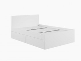 Кровать двуспальная с ящиками 1,4м Мадера-М1400 (белый) в Керамкомбинате - keramkombinat.mebel-nsk.ru | фото