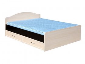 Кровать  двуспальная с ящиками 1,6м-1 (круглая спинка) в Керамкомбинате - keramkombinat.mebel-nsk.ru | фото