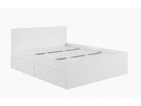 Кровать двуспальная с ящиками 1,6м Мадера-М1600 (белый) в Керамкомбинате - keramkombinat.mebel-nsk.ru | фото