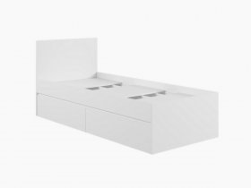 Кровать односпальная с ящиками 0,9м Мадера-М900 (белый) в Керамкомбинате - keramkombinat.mebel-nsk.ru | фото