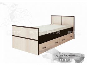 Кровать односпальная с ящиками 0,9м Сакура (BTS) в Керамкомбинате - keramkombinat.mebel-nsk.ru | фото