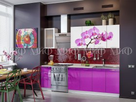 Кухонный гарнитур Орхидея (фиолетовый) в Керамкомбинате - keramkombinat.mebel-nsk.ru | фото