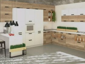 Модульная кухня Фиджи 2,3м (крафт) в Керамкомбинате - keramkombinat.mebel-nsk.ru | фото