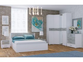 Модульная спальня Бьянка (белый/бетон) в Керамкомбинате - keramkombinat.mebel-nsk.ru | фото