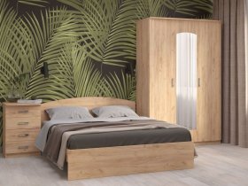 Модульная спальня Ирина (дуб крафт золотой) в Керамкомбинате - keramkombinat.mebel-nsk.ru | фото