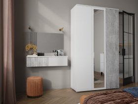 Модульная спальня Ливерпуль (белый/бетон светлый) в Керамкомбинате - keramkombinat.mebel-nsk.ru | фото