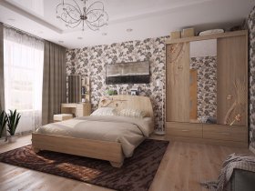 Модульная спальня Виктория-1 (дуб сонома) в Керамкомбинате - keramkombinat.mebel-nsk.ru | фото