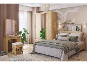 Модульная спальня Виктория-1 (дуб крафт золотой) в Керамкомбинате - keramkombinat.mebel-nsk.ru | фото