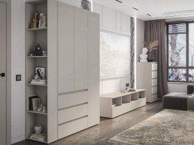 Модульная стенка Люмо (кашемир) в Керамкомбинате - keramkombinat.mebel-nsk.ru | фото