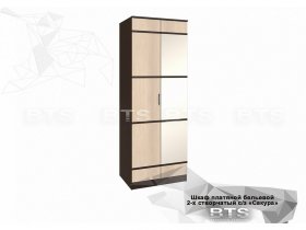 Шкаф двухстворчатый с зеркалом платяной-бельевой Сакура (BTS) в Керамкомбинате - keramkombinat.mebel-nsk.ru | фото