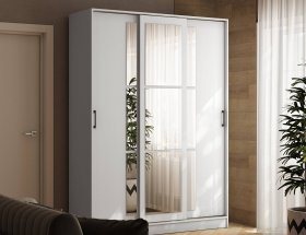 Шкаф-купе 1,6м «Стиль-2» (белый) в Керамкомбинате - keramkombinat.mebel-nsk.ru | фото
