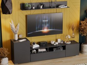 Стенка «Сильвия» (графит серый) в Керамкомбинате - keramkombinat.mebel-nsk.ru | фото