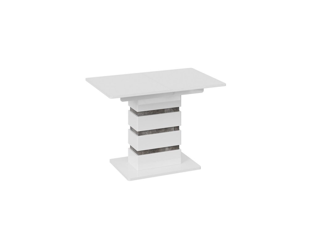 Стол обеденный раздвижной «Мадейра» Тип 1 (белый глянец/ателье темный) в Керамкомбинате - keramkombinat.mebel-nsk.ru - фото